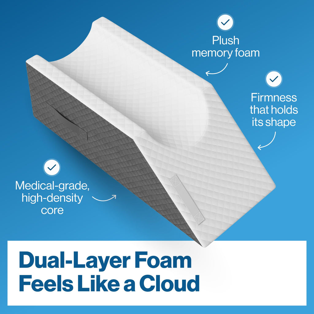 Single Leg Elevation Pillow, Post Surgery Leg Pillow, Stylish Chic Jacquard Cover, Ankle Knee and Leg Support Pillow