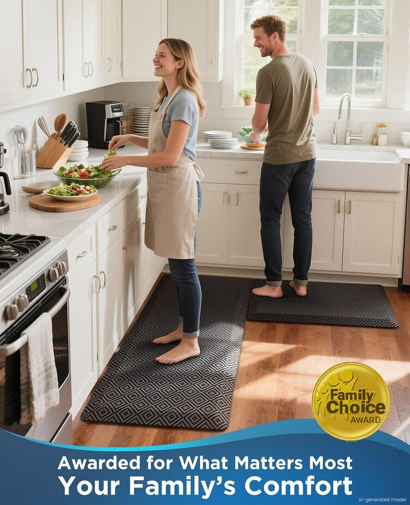 Kitchen Mats for Floor, 20x37 Anti Fatigue Cushioned Mat,3/4 inch Thick, Kitchen Rugs,Waterproof,Comfort Ergonomic