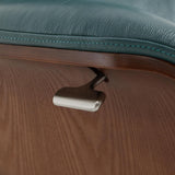 Modern Reclining Swivel Lounge Chair and Ottoman — Genuine Leather