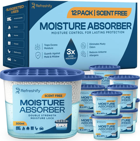 Premium Moisture Absorbers and Dehumidifier Tubs - High-Efficiency Closet Dehumidifier and Dehumidifier for Car