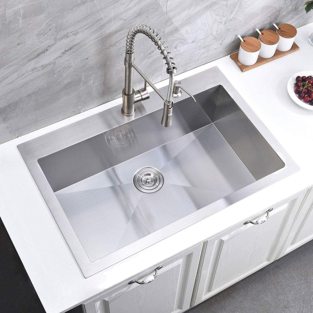 28x18 Inch Drop in, Top Mount, Brushed Nickel