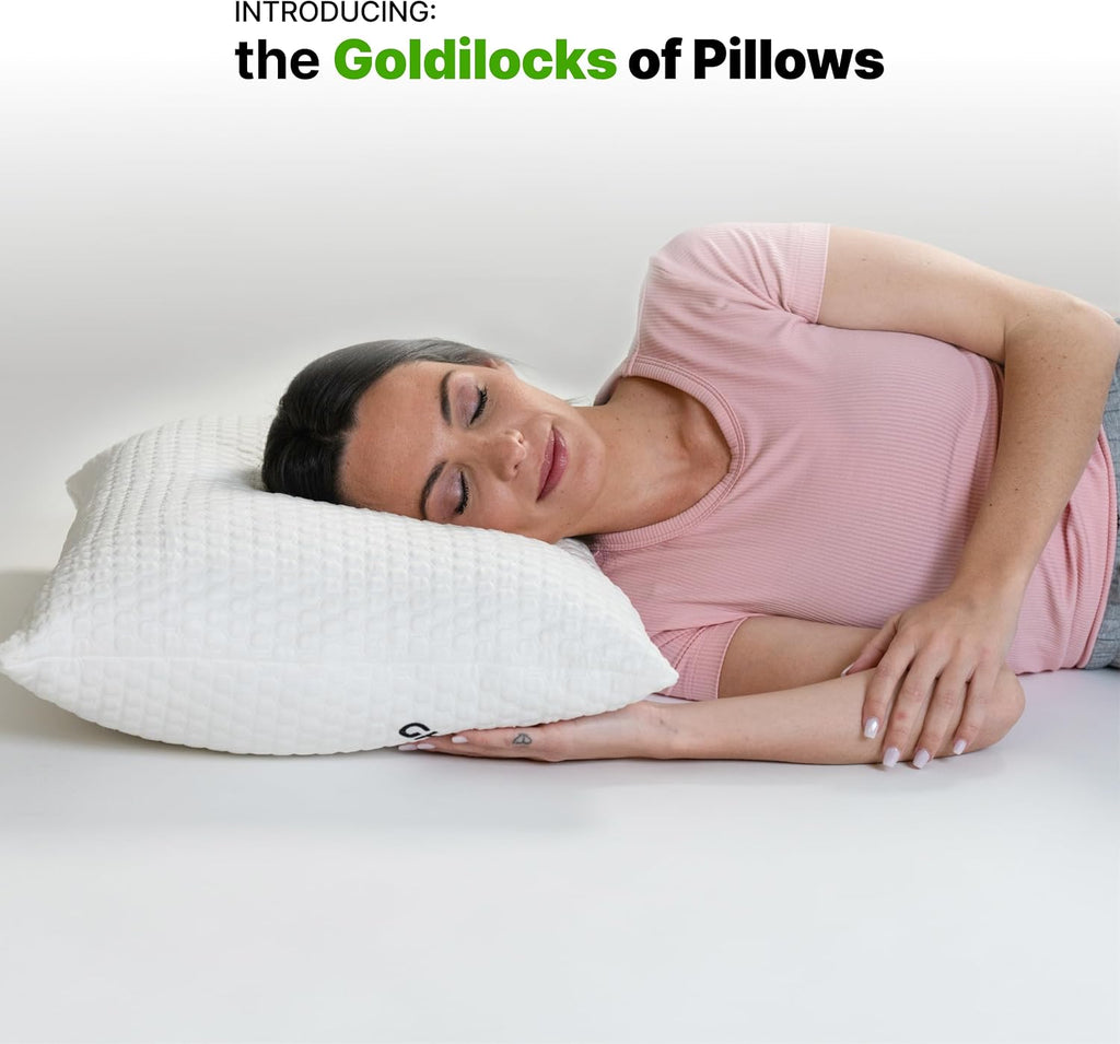 Shredded Memory Foam Pillow with Adjustable Gel and Cooling Breathable Cover - Queen Size Shredded Pillows