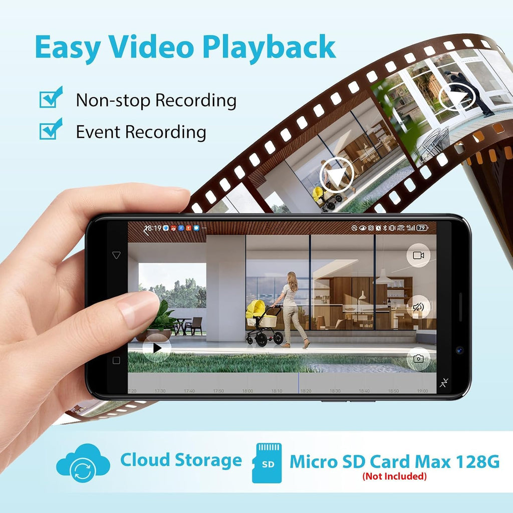 360° Dual-Lens Floodlight Camera, Auto Tracking - 2K