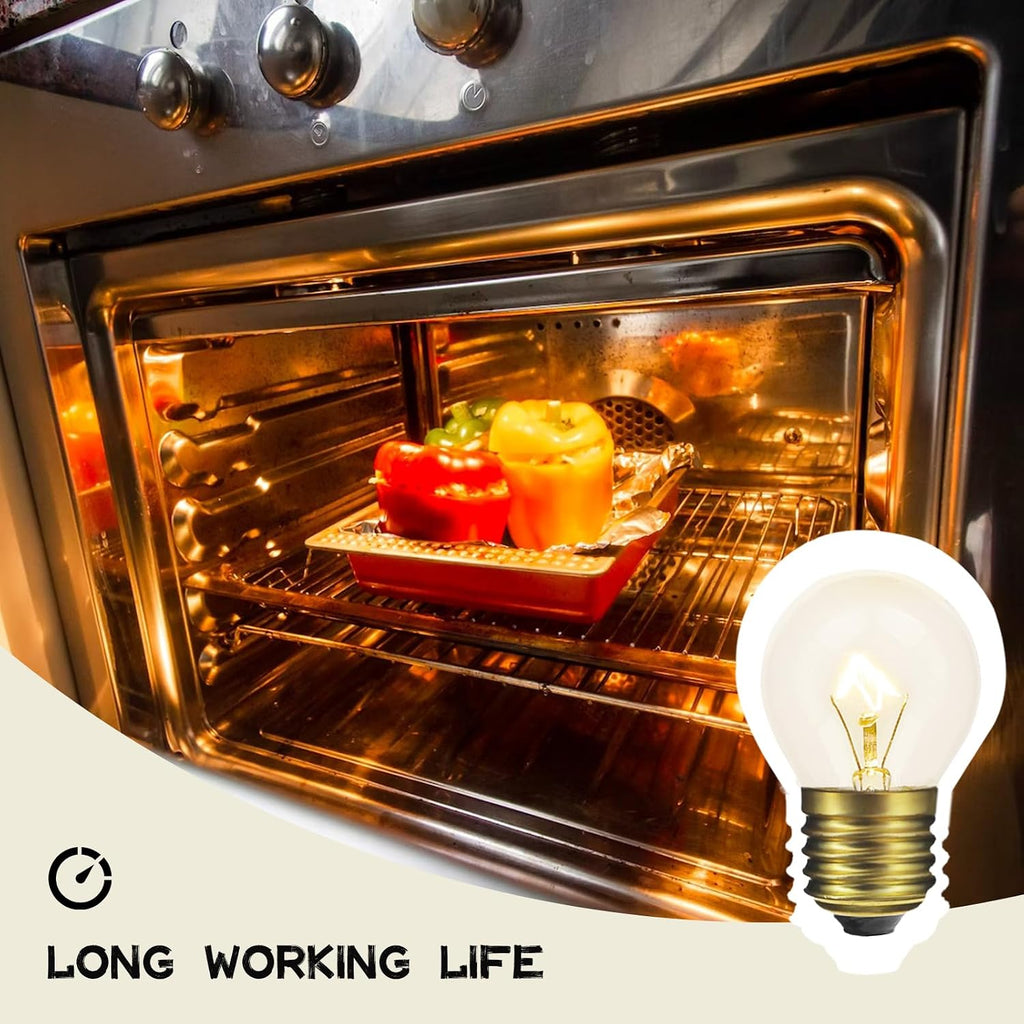 G45 High Temp Oven Light Bulb, 40 Watt 120V 570 °F, 2-Pack