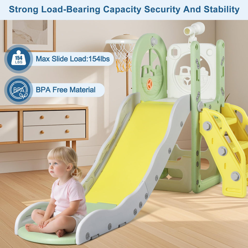 6 in 1 Toddler Slide Climber Playset for Kids Boy Girl 1-3 Indoor Outdoor