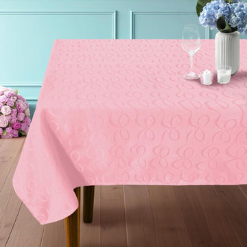 Pink Tablecloth Fabric (1PC, 60"x102"), 6ft Table Cover (8-10 Seat) - Cotton Polyester, Wrinkle Resi