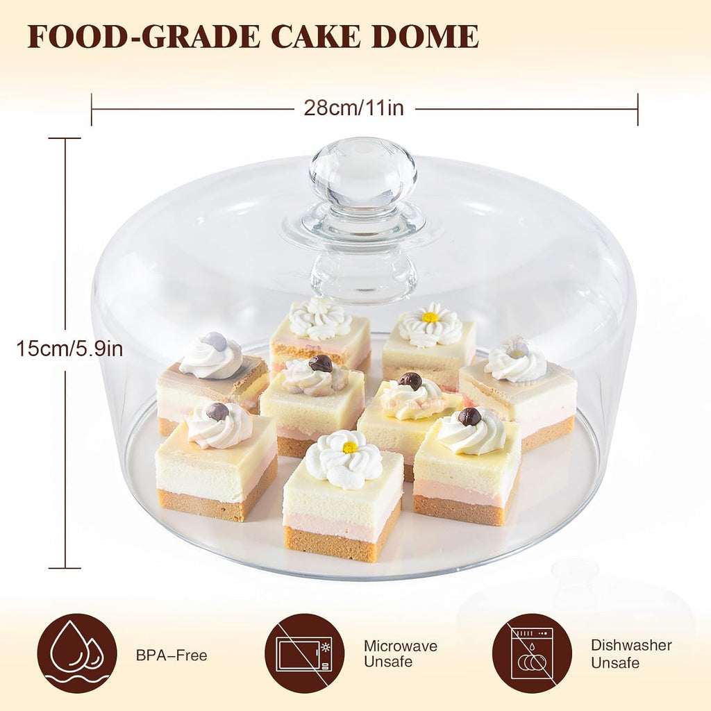 11 Inch Glass Cake Dome Cover for Cake Stand