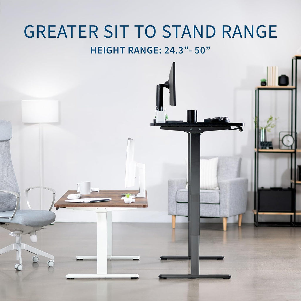 Dark Gray 63 x 32 in Standing Desk, DESK-KIT-2B1G | Electric, Dual Motor, Holds 220 lbs, Sit Stand, Height