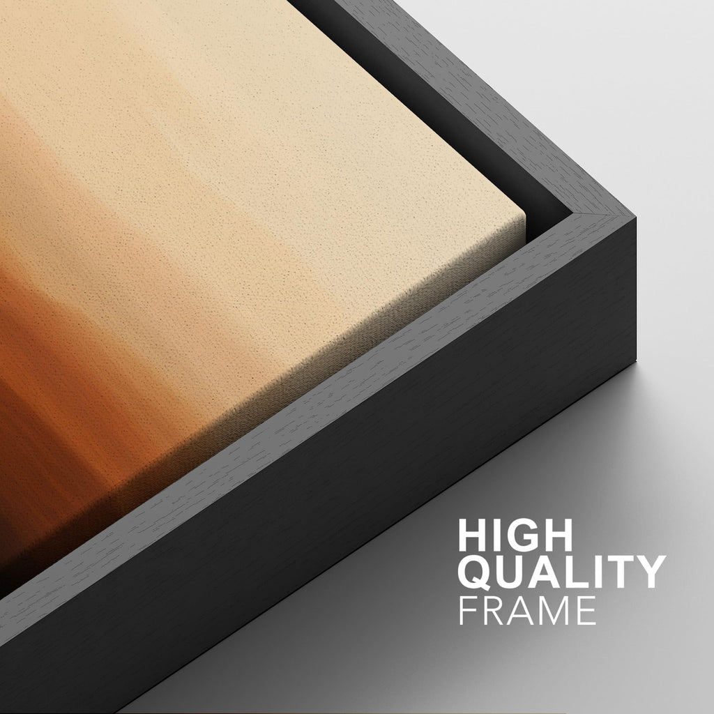 Framed Canvas Print Wall Art Set Abstract Warm Desert Sunset Gradient Abstract Illustration Modern Art Decorative