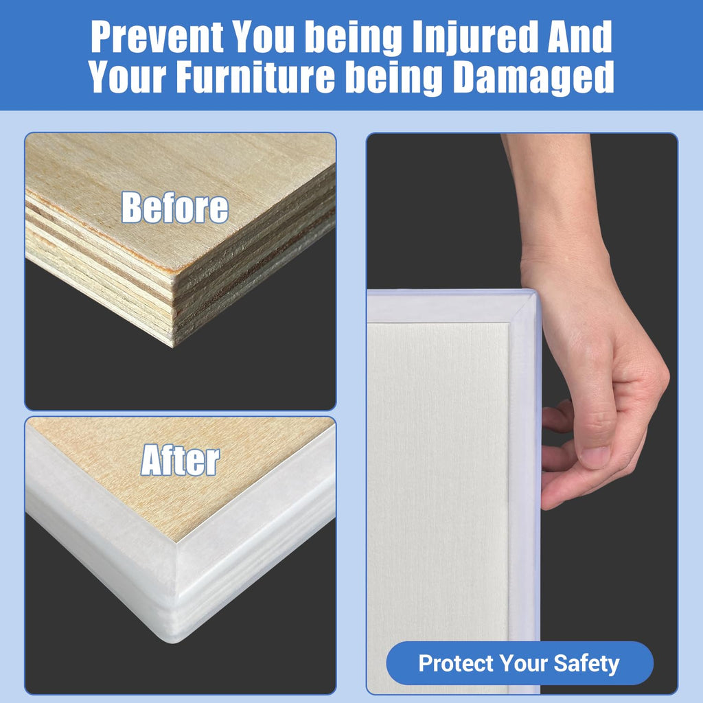 Rubber Edge Trim, Self-Adhesive U Channel Edge Trim, Edge Protector for Plywood and Wood, Peel and Stick U Shaped