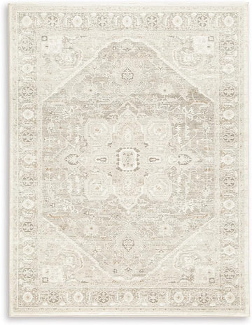 Area Rug, Neutral, Vintage Medallion