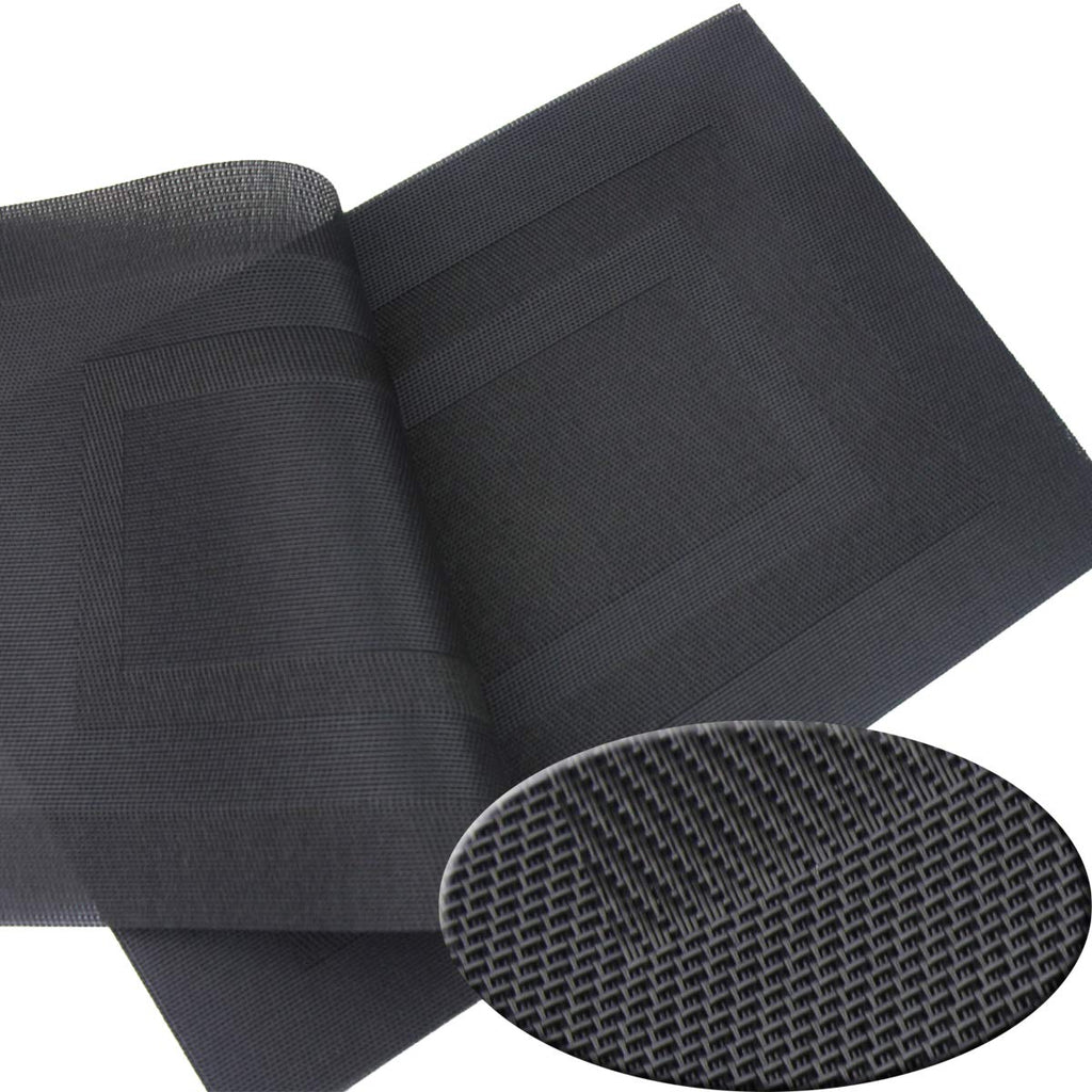 Placemats,Washable Vinyl Woven Table Mats,Elegant Durable Placemats for Dining Table Set of 4 (18 x 12 inches, Pure