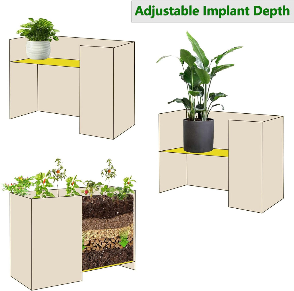 Wood Raised Garden Bed, Rectangular Planter Box Outdoor Large Tall Trough 39"x28"x15" Flower Planters Boxes with