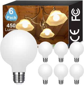 Glass G25 led Globe Light Bulbs Dimmable 6W 120V 2700K