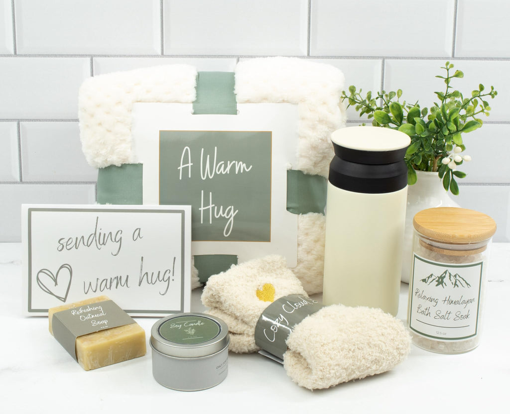 A Warm Hug Gift Box for Women - Cozy, Relaxing Self Care, Get Well, Sympathy, Thinking of You - Thoughtfully Curated