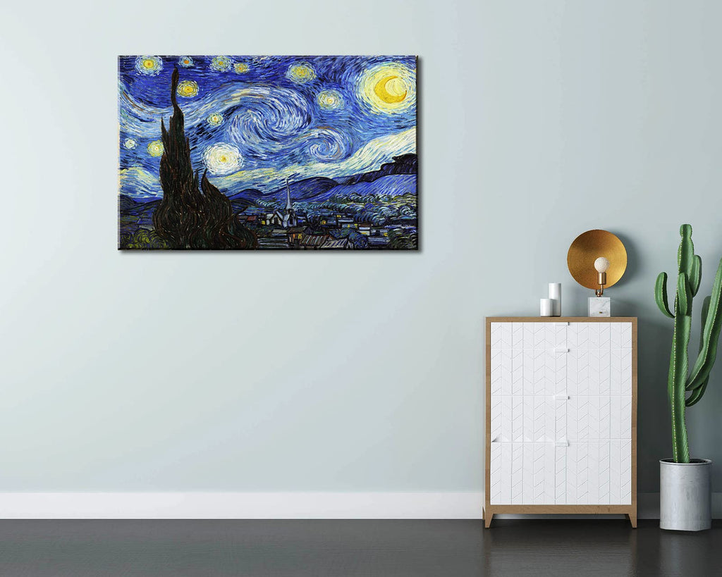 Starry Night, Vincent Reproduction, Large Giclee Canvas Prints Wall Art Decor. 24"x36"