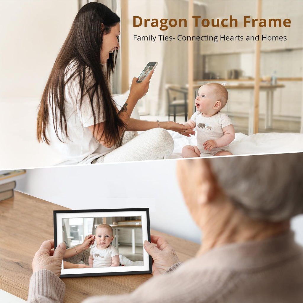 10.1'' WIFI Digital Picture Frame - 1280*800 HD IPS Touch Screen Digital Photo Frame Display, Auto-Rotate, Share
