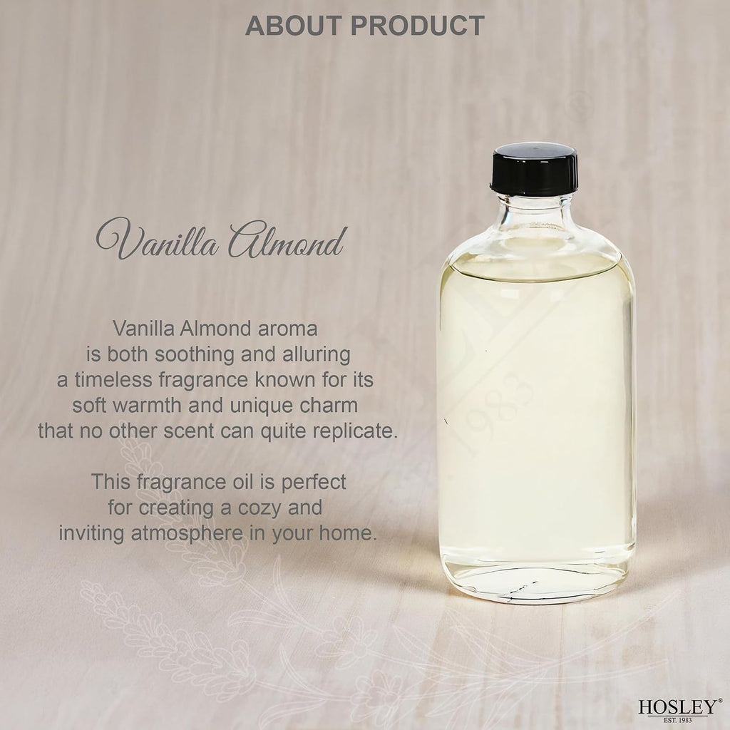 Essence of Elegance Vanilla Almond Reed Diffuser Refill Oils, 200ml Each with Chic Diffuser Bottle & Stylish - Set of 2