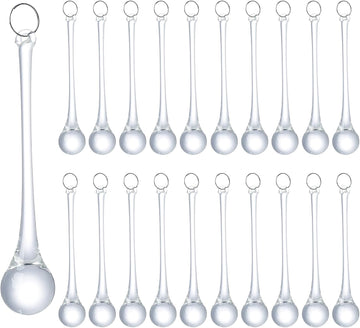 20pcs 4inch Clear Crystal Glass Teardrop Ornaments for Christmas Tree, Chandelier Crystals Replacement Parts