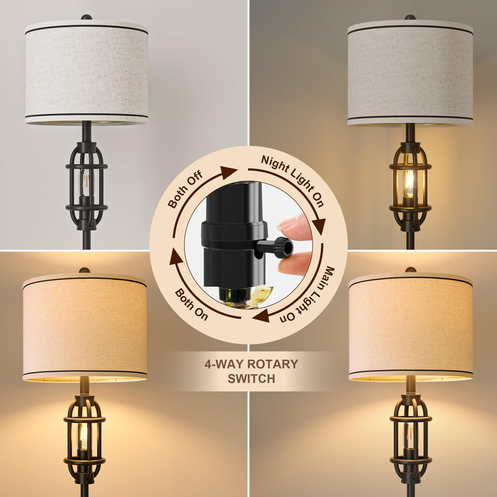 62.5" Floor Lamp Industrial Black Standing Tall Lamp