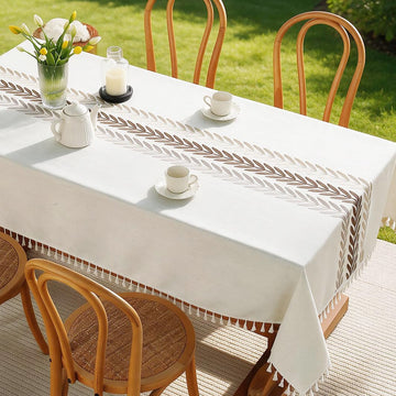 Table Cloth Rectangle Tables, Heavy Duty Cotton Linen Waterproof Tablecloths Farmhouse Tablecloth, Soft and Wrinkle