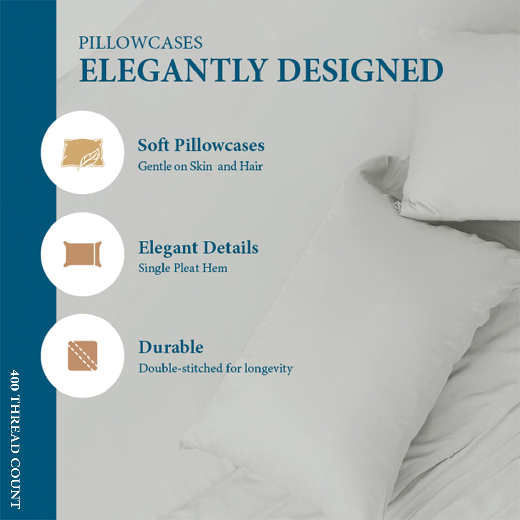 California King Sheet Sets, 400 Thread Count, Sateen, Silver