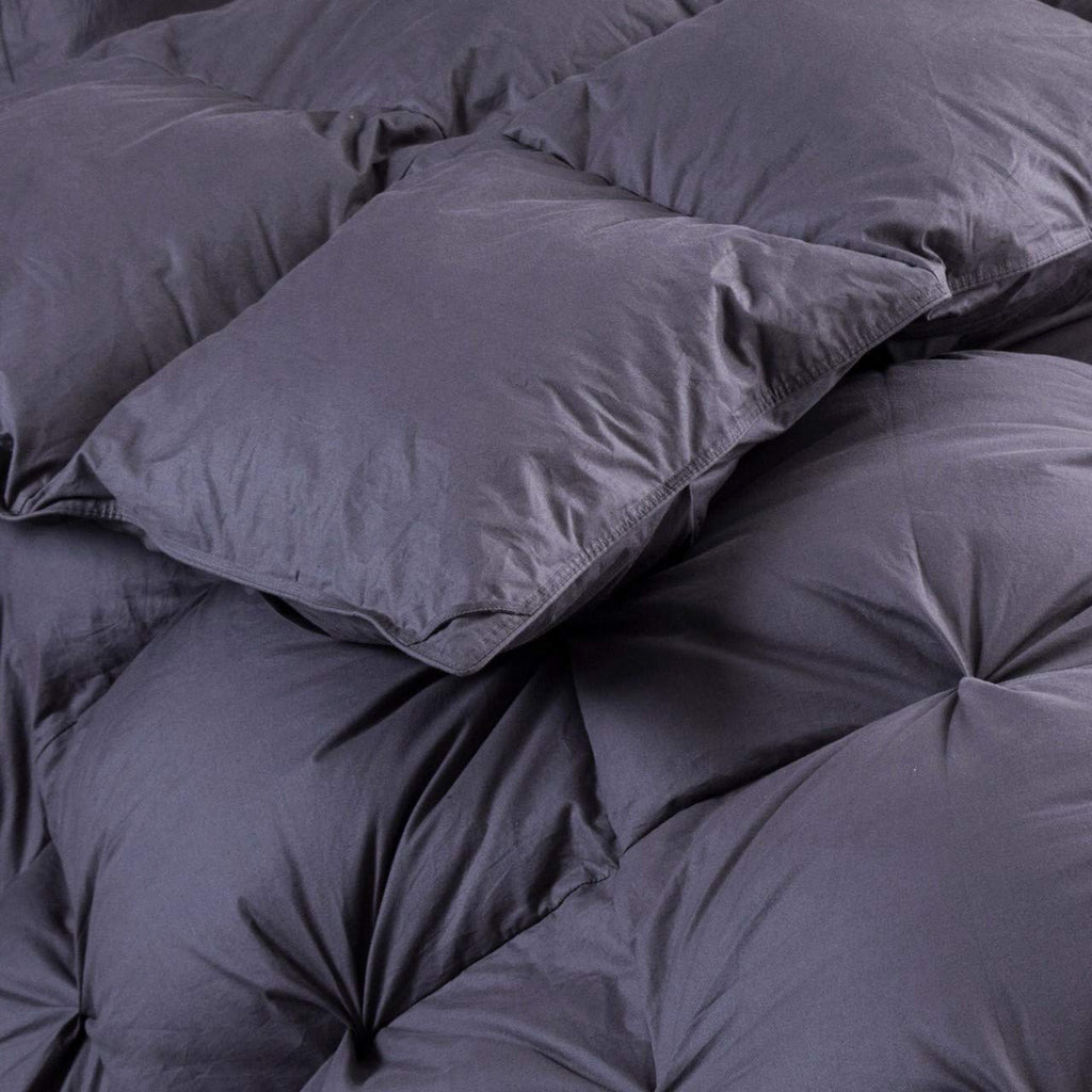 Luxurious 1200 Thread Count, Double - Stitch Design, Goose Down Comforter Duvet Insert, Premium Pinch Pleat Design