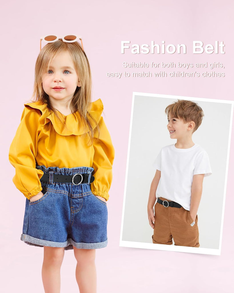 Kids Elastic Leather Belt for Girls Boys Toddler