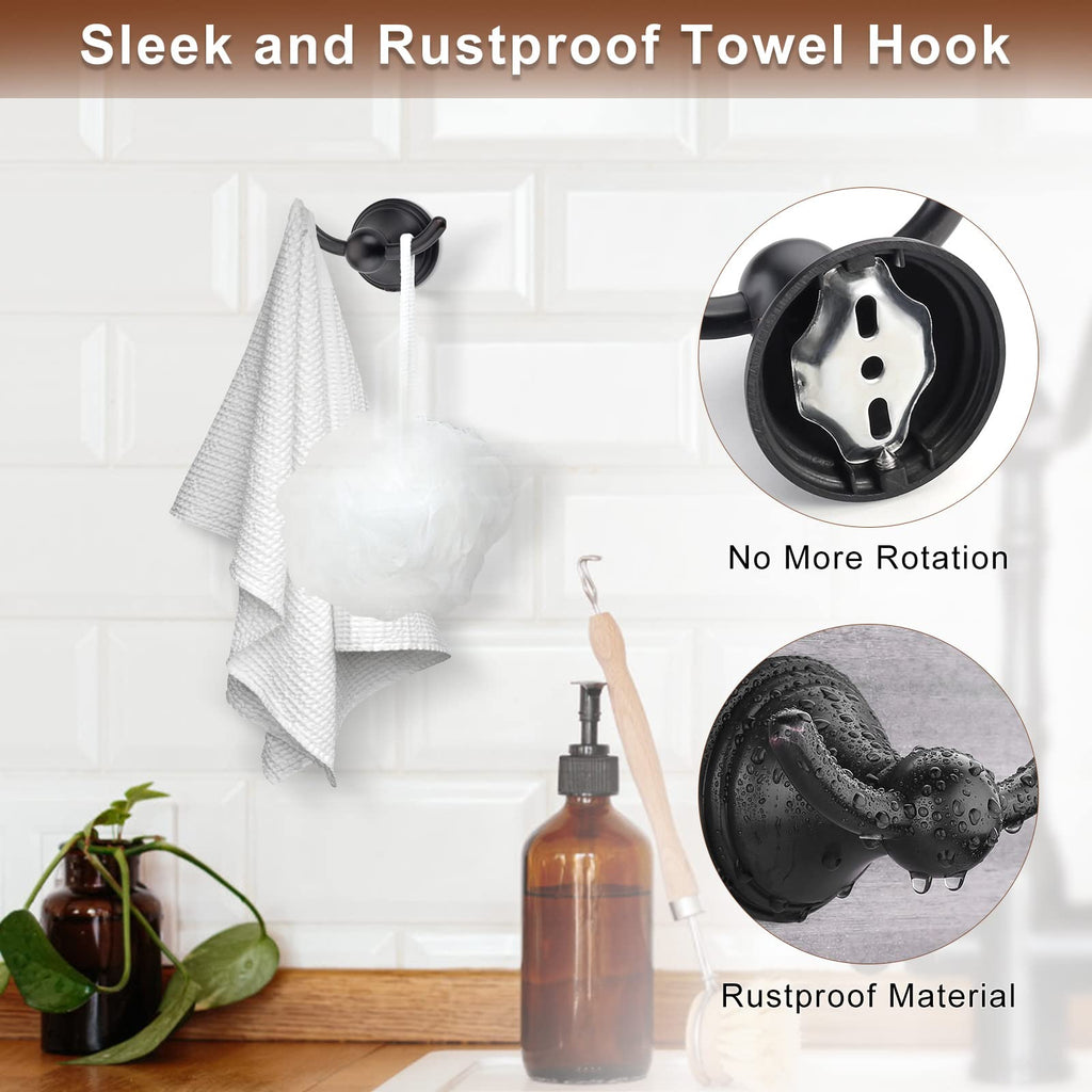 Bathroom Hardware Set - Oil Rubbed Bronze Towel Rack Set with 4 Pieces Towel Holder and 18 or 24 Inch Towel Bar