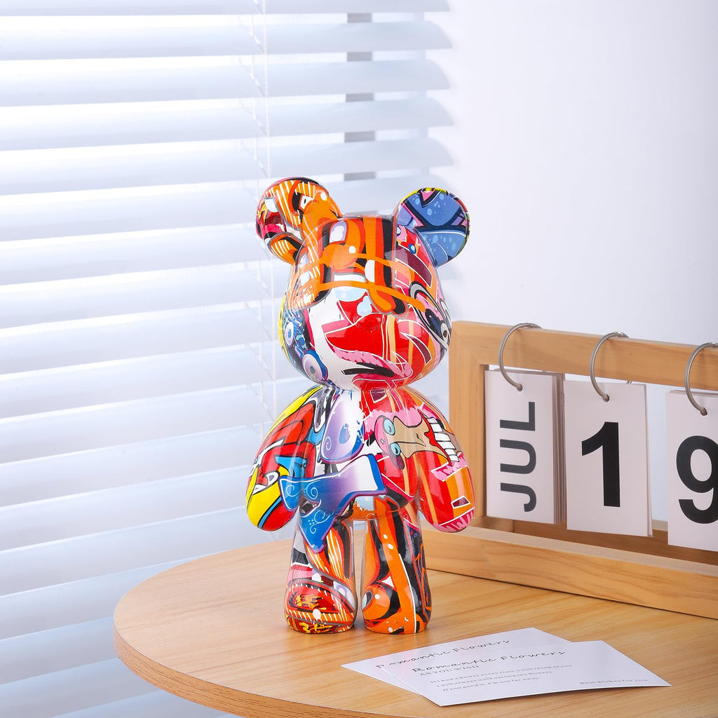 Bear Statue Resin Graffiti Animal Sculpture | Casa Home Living