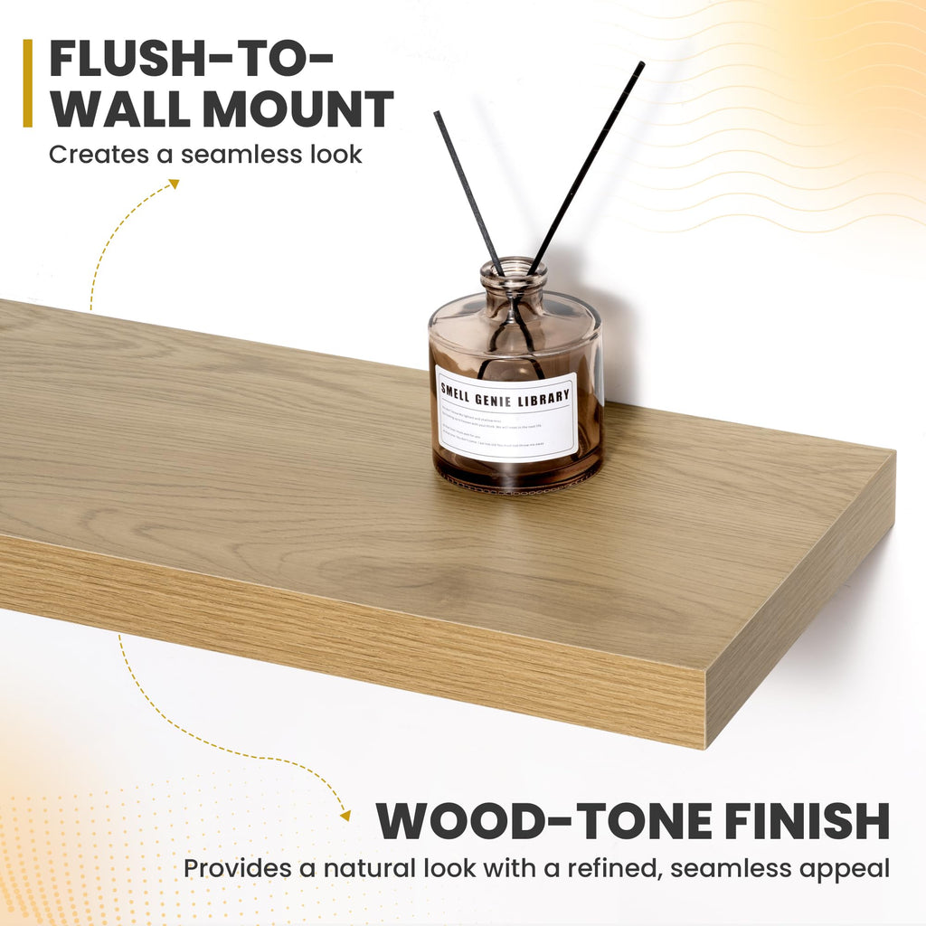 40 Inch Floating Shelves, 9.3" Deep Floating Shelf Wall Mounted, 40" Wall Shelves, Rustic Deep Bookshelf, Large