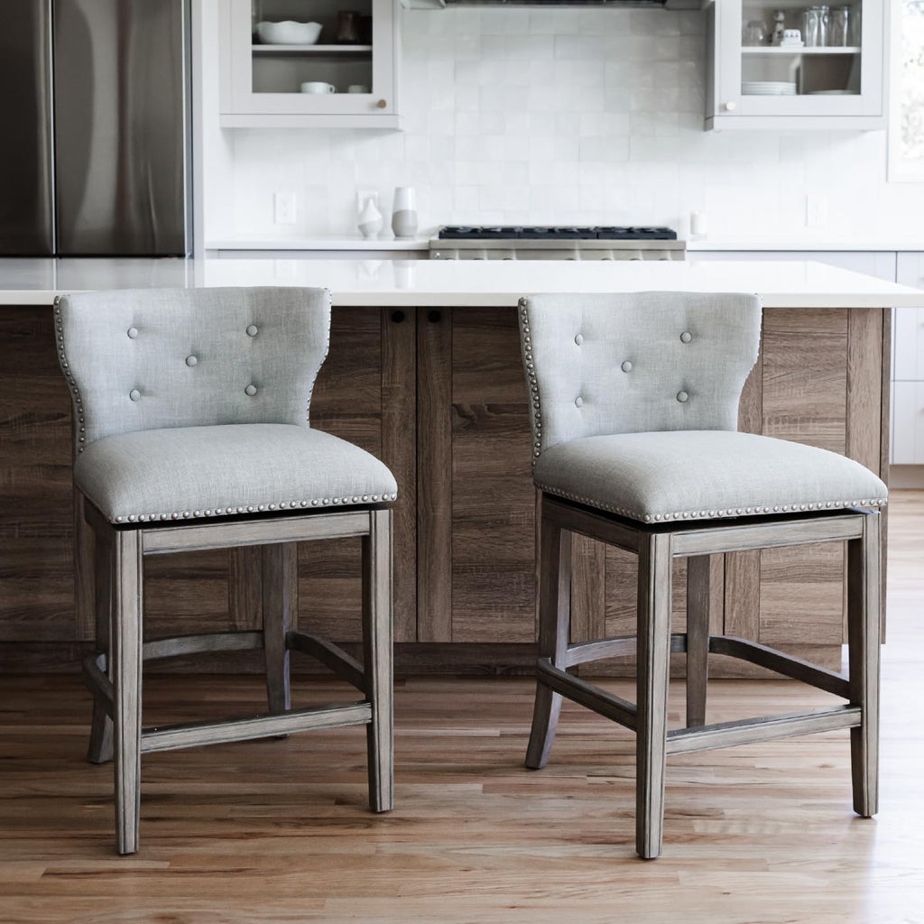 Hugo Counter Stool, Reclaimed Oak, Ash Grey, 26"