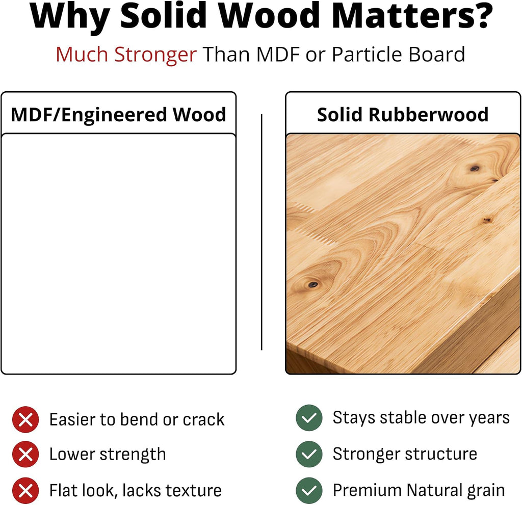 Solid Wood Japanese Frame, 15-Mins No-Tool Easy Assembly, Rock-Solid 1100 Lbs Support, Solid Sustainable
