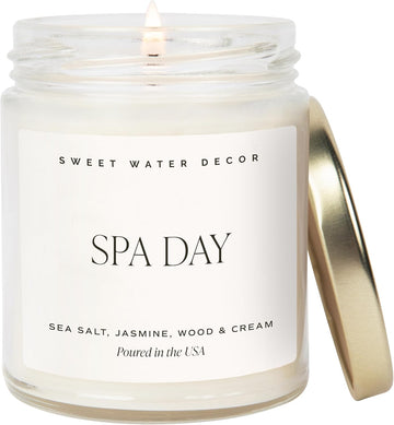 Spa Day Candle, 9oz Clear Glass Jar, Relaxing Scent - Set of 9