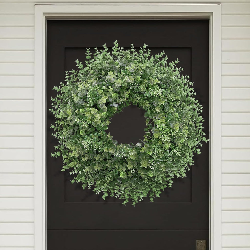 26'' Large Boxwood Wreath for Front Door Window Porch Artificial Boxwoods Greenery Leaves Outdoor Indoor Wreath Door
