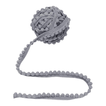 Pom Pom Trim, 3/8" Wide Ball Fringe (Light Gray) - 18 Yards