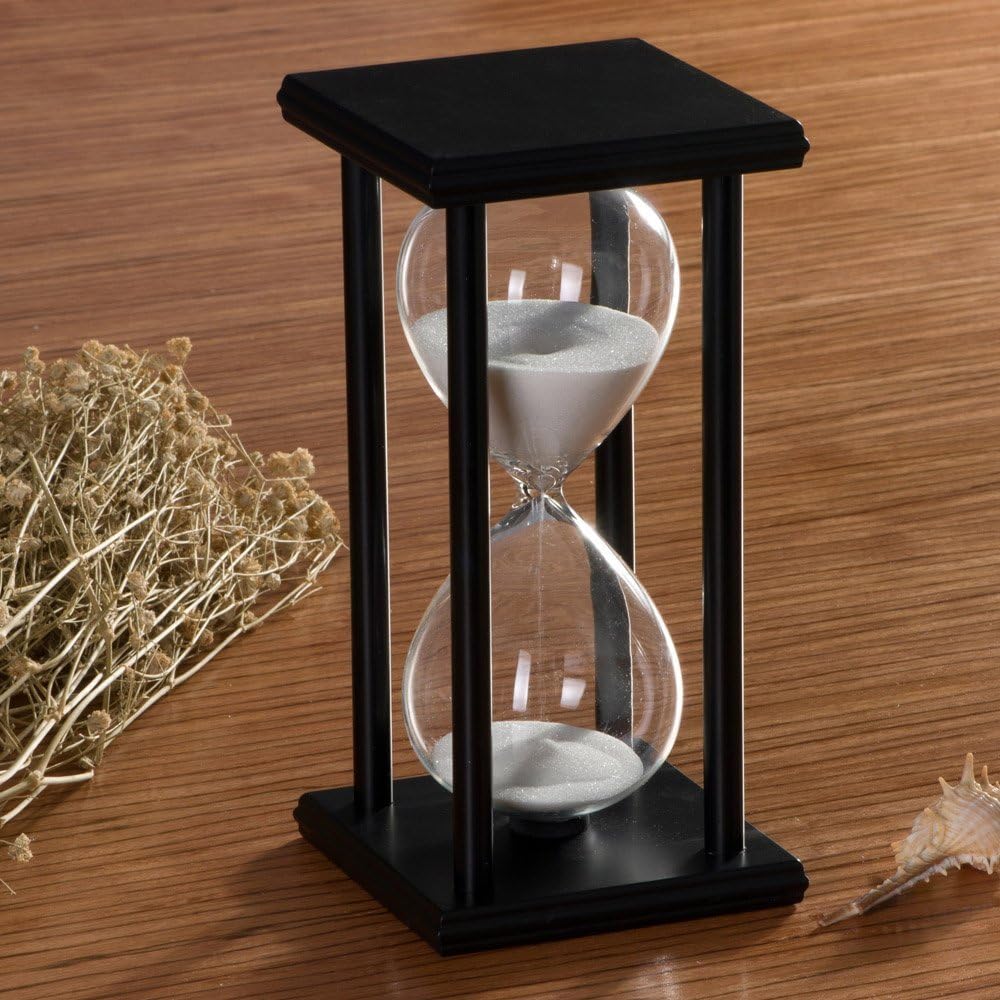 Hourglass Timer for 60 Minutes Sandglass Timer Living Room Home Bedroom Party Festival School Game Sand Timer (Black