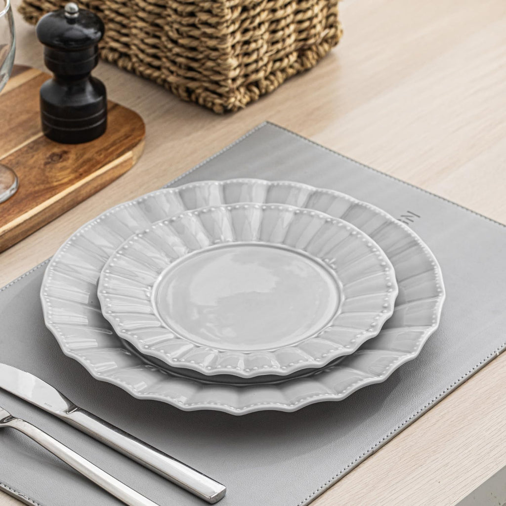 Dinnerware set, 12 Piece plates and bowls sets for 4, Ceramic Modern dish set for party, Porcelain dish set, House