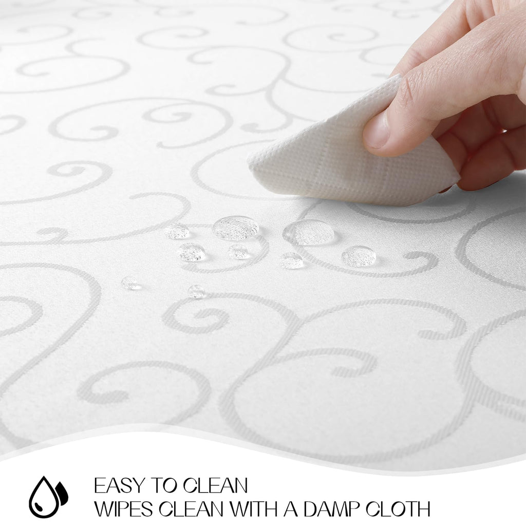 White Jacquard Rectangle Tablecloth, 60 x 84 Inch