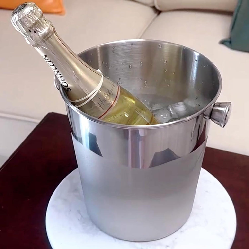 Champagne Bucket With Ice Scoop,Stainless Steel Wine Bucket For Bar,large Ice Buckets For Parties, Wine Chiller
