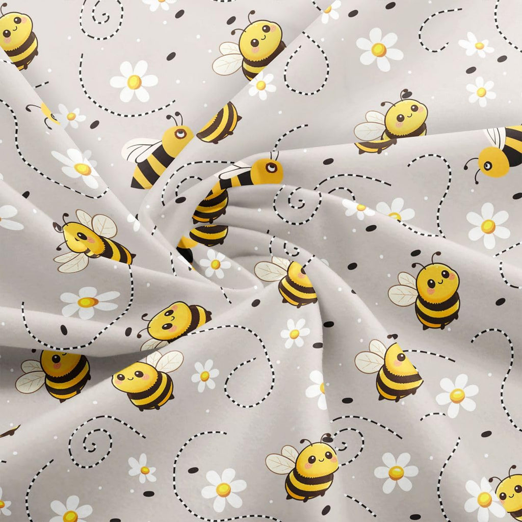 Cute Cartoon Bees Upholstery Fabric Soft 5 Yards