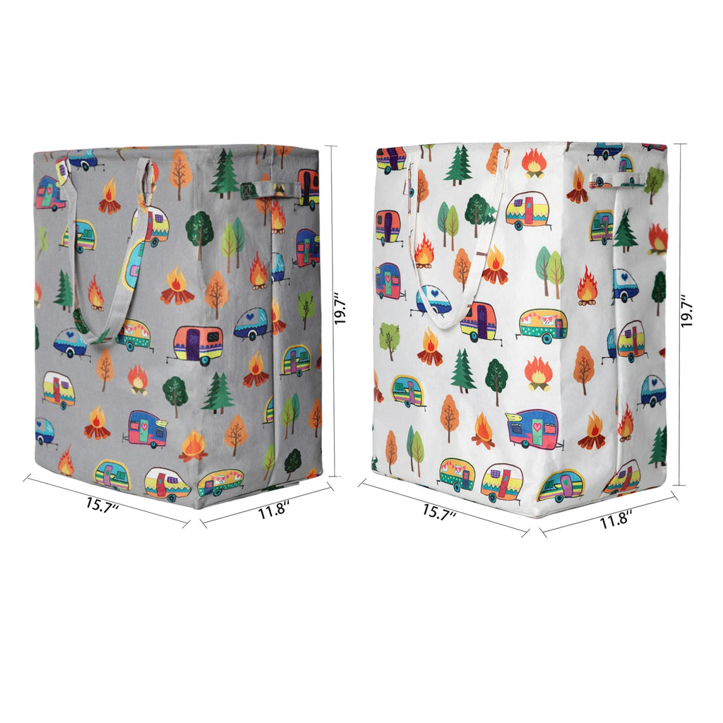 2-Pack Collapsible Laundry Hamper, Laundry Sorter, Laundry Baskets with Two Colors for Easy Separation