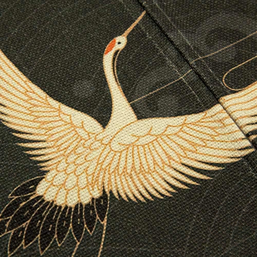 Japanese Crane Noren Curtain, 33.5" x 59"