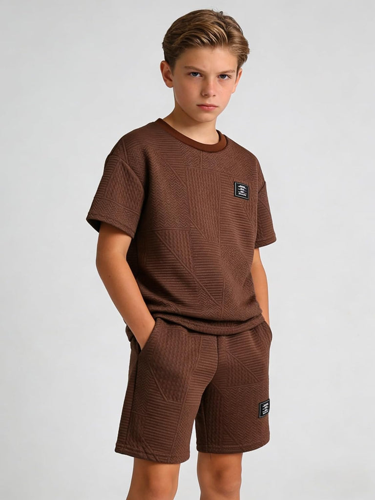 Tween Boys Clothes Summer Short Sleeve Top & Shorts Set Piece Casual Outfit