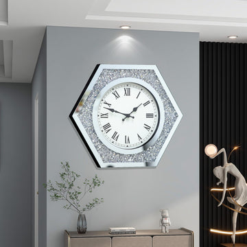 Large Crystal Crush Diamond Wall Clock Decor