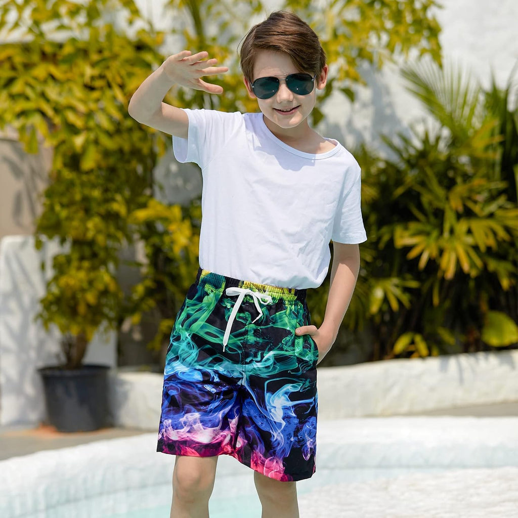 Boys Swim Trunks Quick Dry Bathing Suit with Mesh Liner