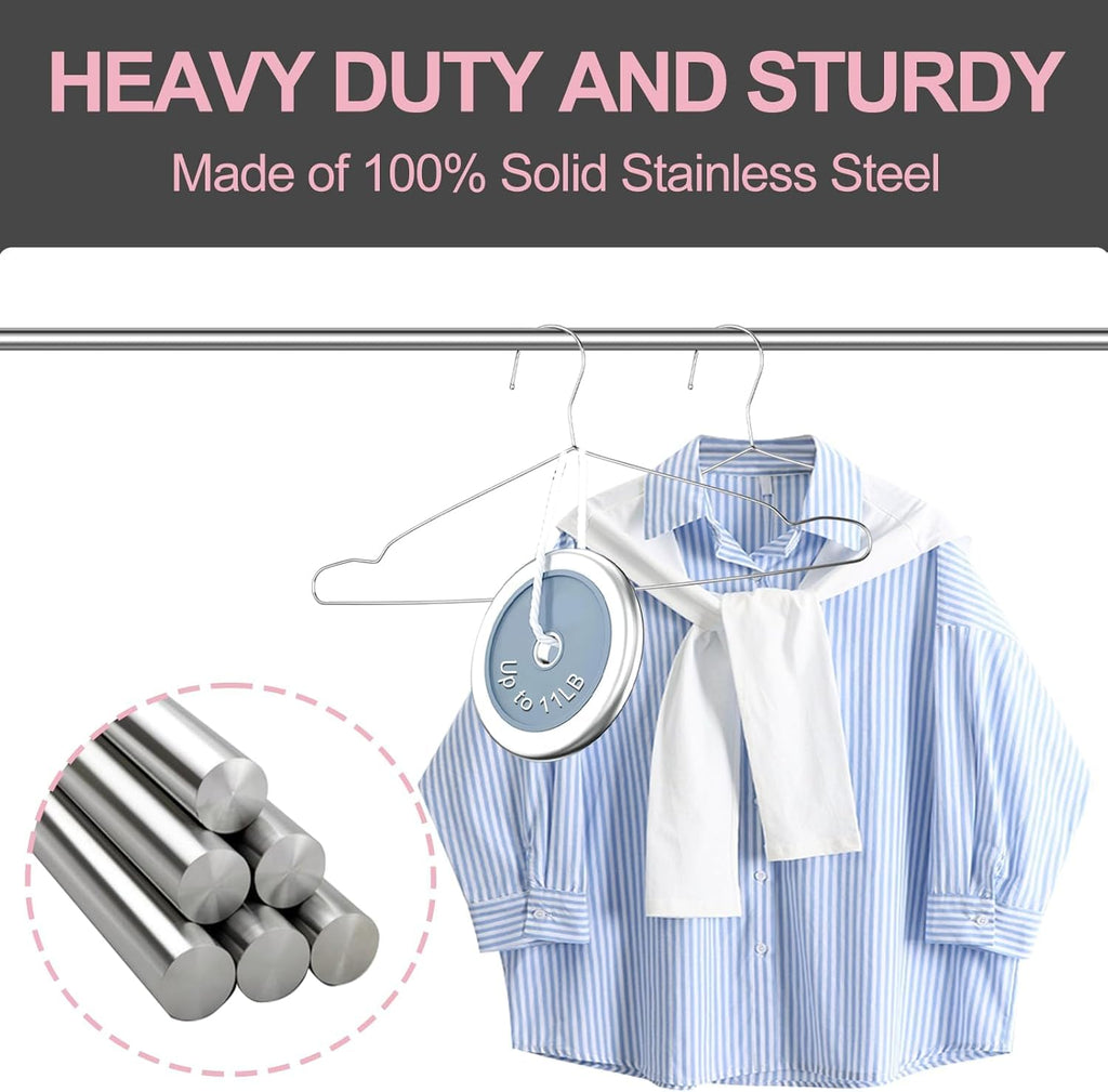 18" Stainless Steel Metal Hangers, 80 Pack Heavy Duty for Clothes