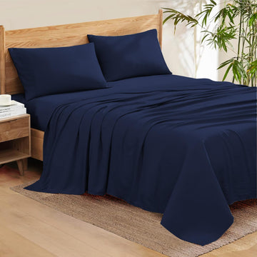 100% Organic Cotton Grand Sheets Set, Soft & Comfy All Season Breathable Sheets, Percale Weave Fits 19-24"