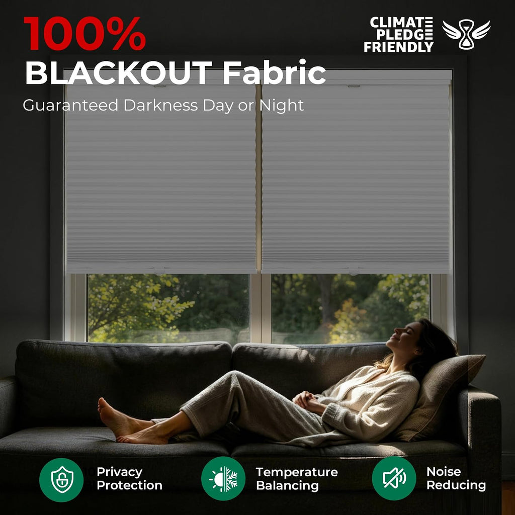 Top Down Bottom Up Cordless Cellular Shades,Thermal Insulation Honeycomb Blinds for Indoor Windows,(White,27"x64")