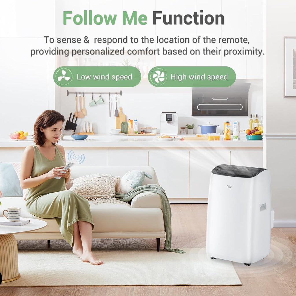 Smart Portable Air Conditioners, 12000 BTU(Ashrae) /8150 BTU (SACC) Quiet AC Unit, Built